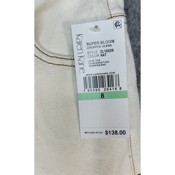 Karen Kane Super Bloom Cropped Women's Jeans Natural Almond Size 8 - Picture 3 of 10